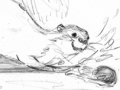 otters playing spread sketch for web site